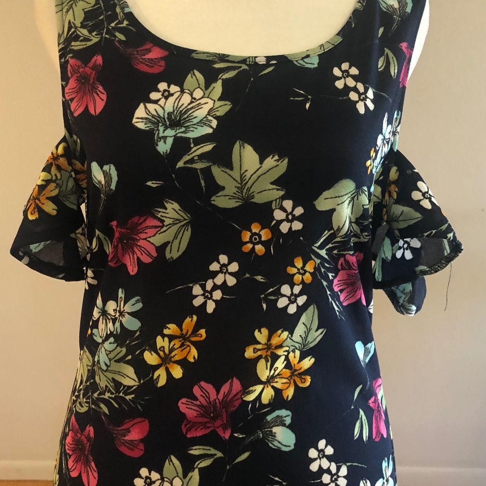 Floral Cold Shoulder Maxi